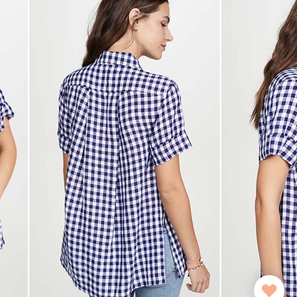 Nwt Linen Button Down - Check - image 2